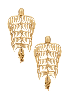 Zimmermann Mira Chandelier Earring in Metallic Gold.