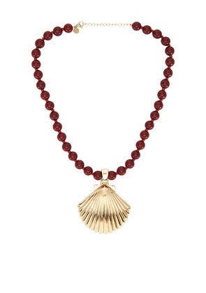 petit moments Creek Necklace in Metallic Gold,Burgundy.