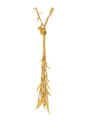 Zimmermann Mira Lariat Necklace in Metallic Gold.