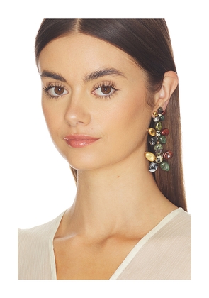 Zimmermann Norma Large Dangles Earring in Metallic Gold,Green.