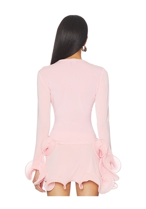 Sid Neigum Wave Sleeve Bamboo Top in Pink. Size XS. Also in S, L.