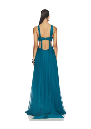 retrofete Meira Chiffon Dress in Teal. Size M. Also in S.