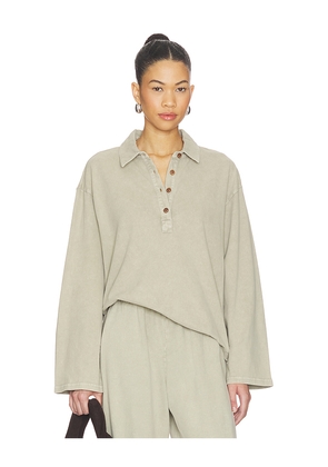 THE UPSIDE Soho Rhea Collared Top in Sage. Size M. Also in S, XL, XS.