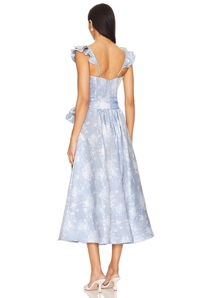 V. Chapman Vera Corset Midi Dress in Baby Blue. Size 4. Also in 2, 12.