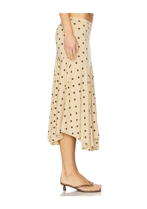 With Jean Maeve Midi Skirt in Tan. Size M. Also in S, XXS, XS.