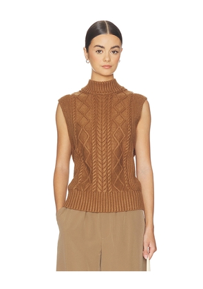 Varley Joilette Roll Neck Vest Top in Brown. Size L. Also in M, S, XL, XS.