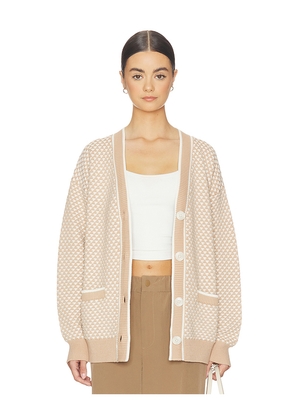 Varley Tarran Stitch Knit Cardigan in Taupe. Size L. Also in M, S, XS.