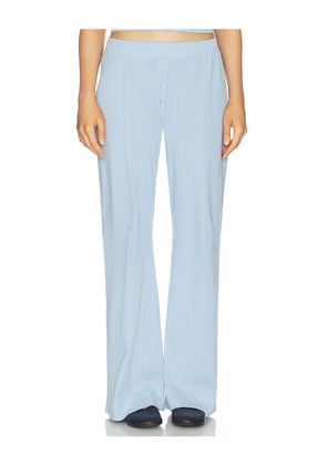 VIR VITA Pointelle Lounge Pant in Baby Blue. Size L. Also in M, S, XL, XS.