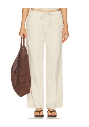VIR VITA Siena Cotton Poplin Pant in Beige. Size L. Also in M, S, XL.