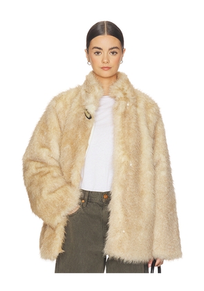 WeWoreWhat Faux Fur Jacket in Tan. Size L. Also in M, S, XL, XS.