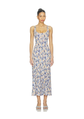 Ulla Johnson Yasna Jersey Dress in Blue,Orange. Size L. Also in M, S, XL, XS.