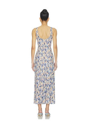 Ulla Johnson Yasna Jersey Dress in Blue,Orange. Size L. Also in S, XL.
