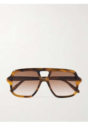 Loewe - Aviator-style Tortoiseshell Acetate Sunglasses - Brown - One size