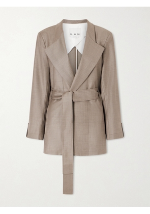 SASUPHI - Lauren Belted Wool-twill Blazer - Brown - IT36,IT38,IT40,IT42,IT44,IT46