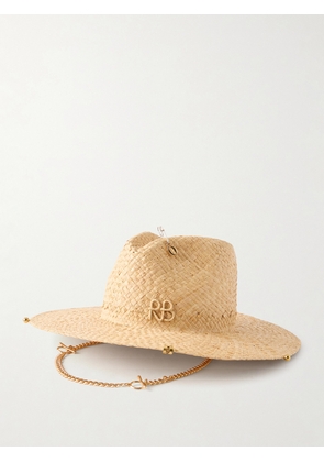 Ruslan Baginskiy - Embellished Straw Fedora - Neutrals - XS,S,M,L