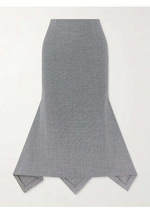 The Attico - Wool And Cotton-blend Midi Skirt - Gray - IT36,IT38,IT40,IT42,IT44,IT46,IT48