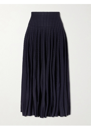 Alaïa - Textured Knitted Midi Skirt - Blue - FR 34,FR 36,FR 38,FR 40,FR 42