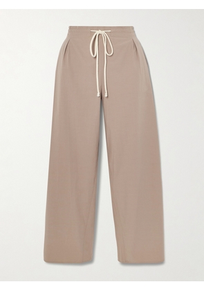 Maria McManus - Rope-trimmed Organic Cotton-poplin Wide-leg Pants - Neutrals - x small,small,medium,large