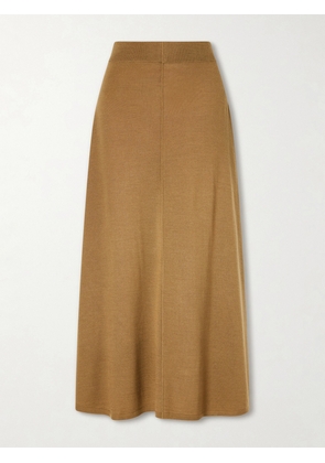 TWP - Merino Wool And Silk-blend Midi Skirt - Neutrals - xx small,x small,small,medium,large,x large