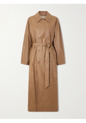 TWP - Double-breasted Coated Cotton-canvas Trench Coat - Neutrals - xx small,x small,small,medium,large
