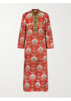Emporio Sirenuse - Jenna Printed Silk Midi Dress - Red - IT38,IT40,IT42,IT44,IT46,IT48,IT50