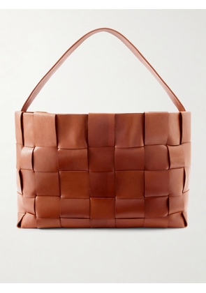 ST. AGNI - Woven Leather Tote - Brown - One size