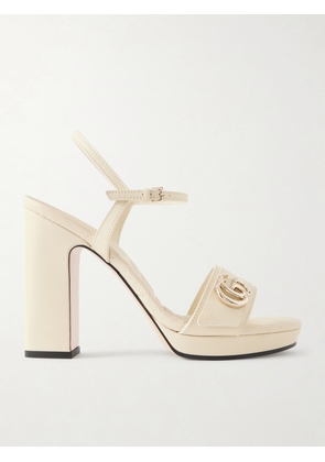 Gucci - Embellished Leather Platform Sandals - Neutrals - IT36,IT37,IT38,IT38.5,IT39,IT39.5,IT40
