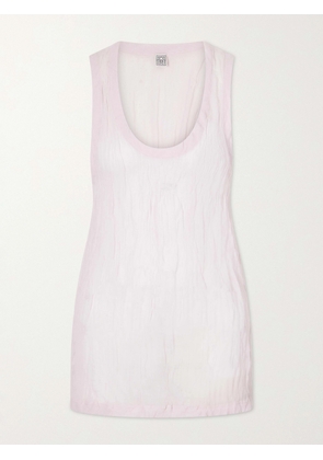 TOTEME - Crinkled Cotton-blend Gauze Tank - Pink - DK32,DK34,DK36,DK38,DK40,DK42,DK44