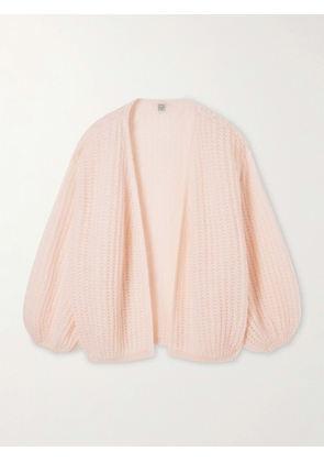 TOTEME - Open-knit Mohair-blend Cardigan - Pink - xx small,x small,small,medium,large,x large