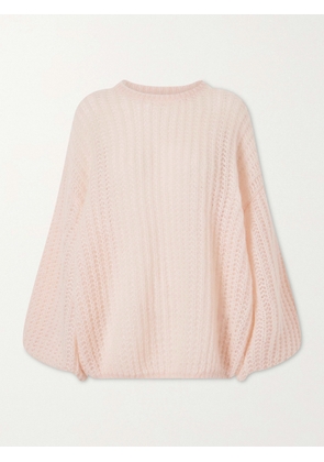 TOTEME - Open-knit Mohair-blend Sweater - Pink - xx small,x small,small,medium,large,x large