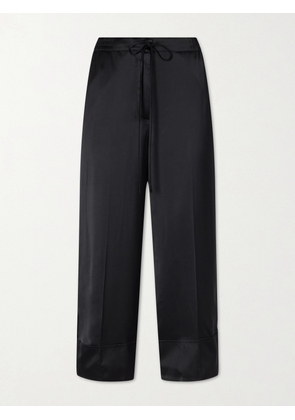 TOTEME - Drawstring Wide-leg Satin Pants - Black - DK32,DK34,DK36,DK38,DK40,DK42,DK44