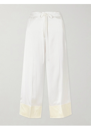 TOTEME - Drawstring Wide-leg Satin Pants - White - DK32,DK34,DK36,DK38,DK40,DK42,DK44