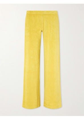 Suzie Kondi - Wide-leg Cotton-blend Sweatpants - Yellow - x small,small,medium,large,x large
