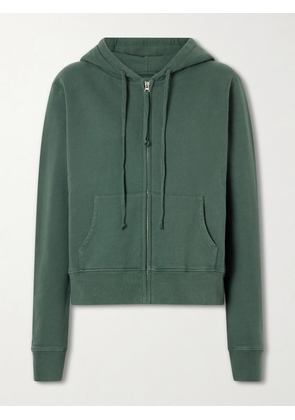 Nili Lotan - Cotton-jersey Zip-up Hoodie - Green - x small,small,medium,large,x large