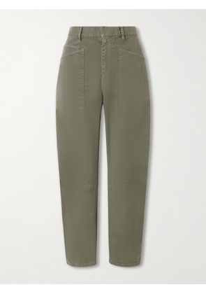 Nili Lotan - Shon Cotton-blend Twill Tapered Pants - Green - US00,US0,US2,US4,US6,US8,US10,US12