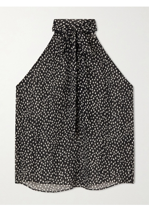 Nili Lotan - Alla Halterneck Polka-dot Silk-chiffon Blouse - Black - US0,US2,US4,US6,US8,US10,US12
