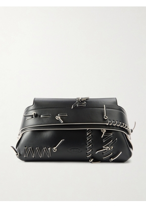 Tod's - Woven Leather Shoulder Bag - Black - One size