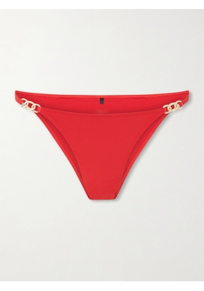 Nili Lotan - Embellished Bikini Briefs - Red - x small,small,medium,large,x large