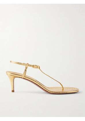 Paris Texas - Ipanema Snake-effect Metallic Leather Sandals - Gold - IT36,IT36.5,IT37,IT37.5,IT38,IT38.5,IT39,IT39.5,IT40,IT40.5,IT41,IT41.5,IT42