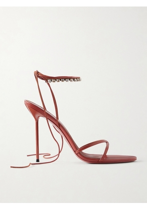 Paris Texas - Lidia Embellished Lace-up Leather Sandals - Red - IT36,IT36.5,IT37,IT37.5,IT38,IT38.5,IT39,IT39.5,IT40,IT40.5,IT41,IT41.5,IT42