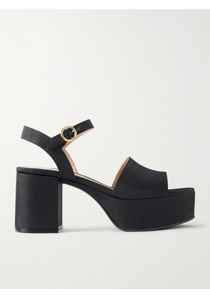 Gianvito Rossi - Carol 35 Raffia Platform Sandals - Black - IT35,IT36,IT36.5,IT37,IT37.5,IT38,IT38.5,IT39,IT39.5,IT40,IT40.5,IT41,IT41.5,IT42