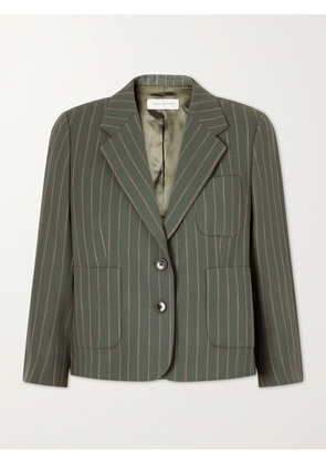 Dries Van Noten - Striped Wool-blend Twill Blazer - Green - FR 34,FR 36,FR 38,FR 40,FR 42,FR 44