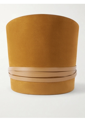 Déhanche - Undone Leather-trimmed Suede Waist Belt - Brown - One size