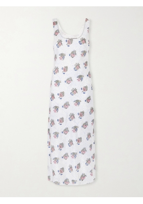 ALIX OF BOHEMIA - Adele Mist Quatre Floral Patterned Silk Midi Dress - Neutrals - x small,small,medium,large