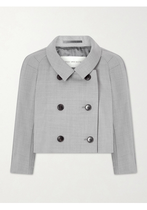Dries Van Noten - Cropped Doubel-breasted Grain De Poudre Jacket - Gray - FR 34,FR 36,FR 38,FR 40,FR 42,FR 44