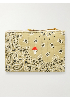 CALL IT BY YOUR NAME - Bandana-print Quilted Cotton Pouch - Neutrals - One size
