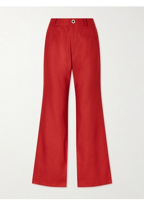 ALIX OF BOHEMIA - Bunny Russet Silk Flared Jeans - US0,US2,US4,US6,US8,US10,US12