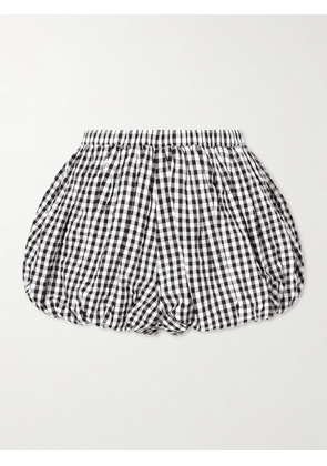 ALIX OF BOHEMIA - Briar Gathered Checked Cotton Shorts - Black - x small,small,medium,large,x large
