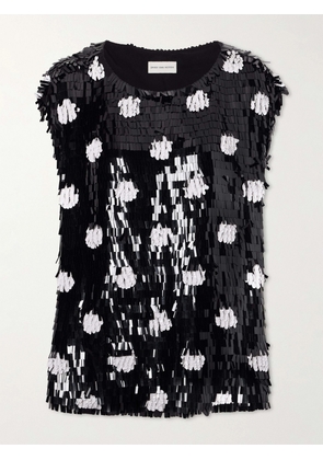 Dries Van Noten - Paillette-embellished Polka-dot Silk Blouse - Black - FR 34,FR 36,FR 38,FR 40,FR 42