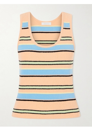 RABANNE - Striped Cotton-blend Terry Tank - Orange - x small,small,medium,large